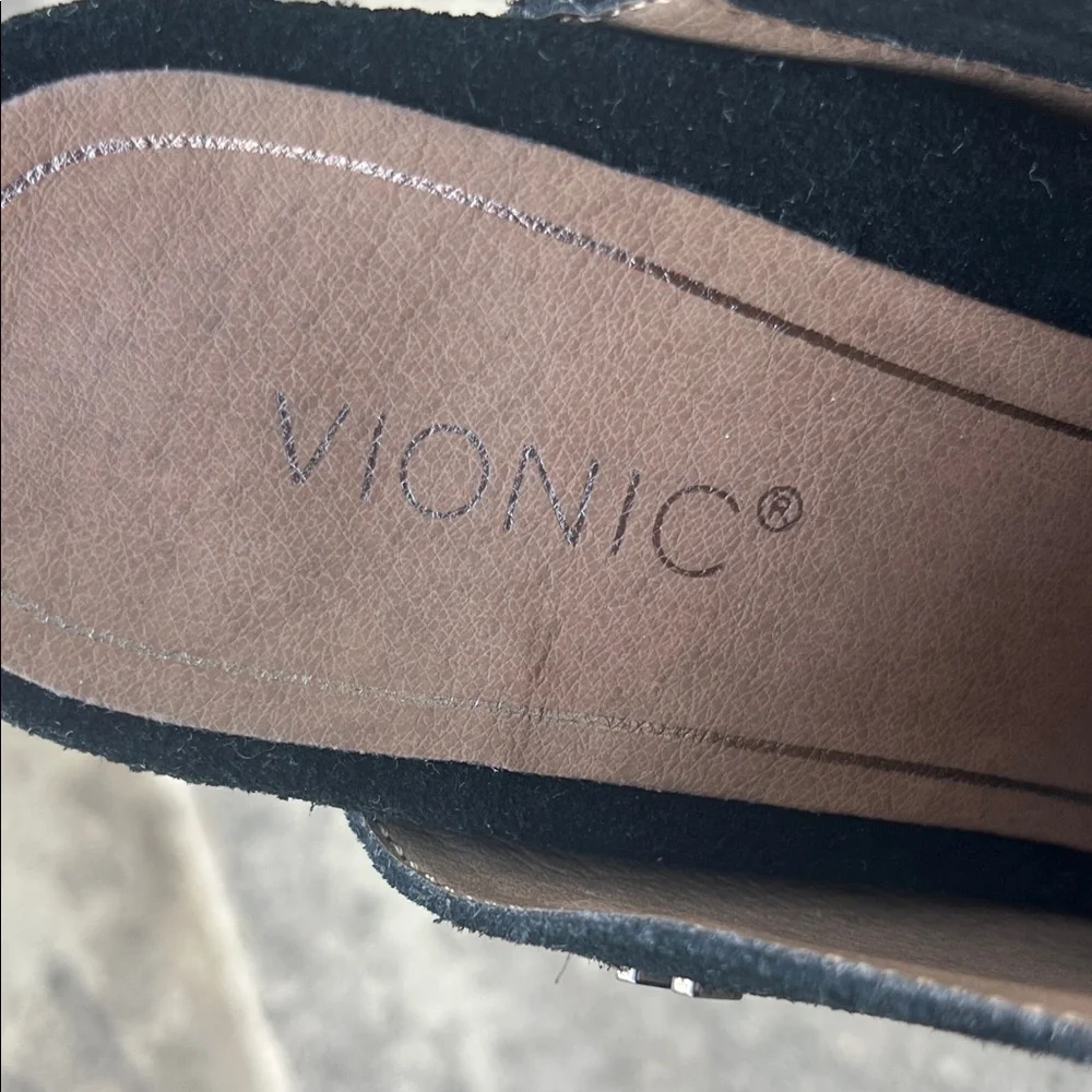 Vionic Black Suede Block Heel Sandals - Picture 2 of 16
